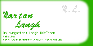 marton langh business card